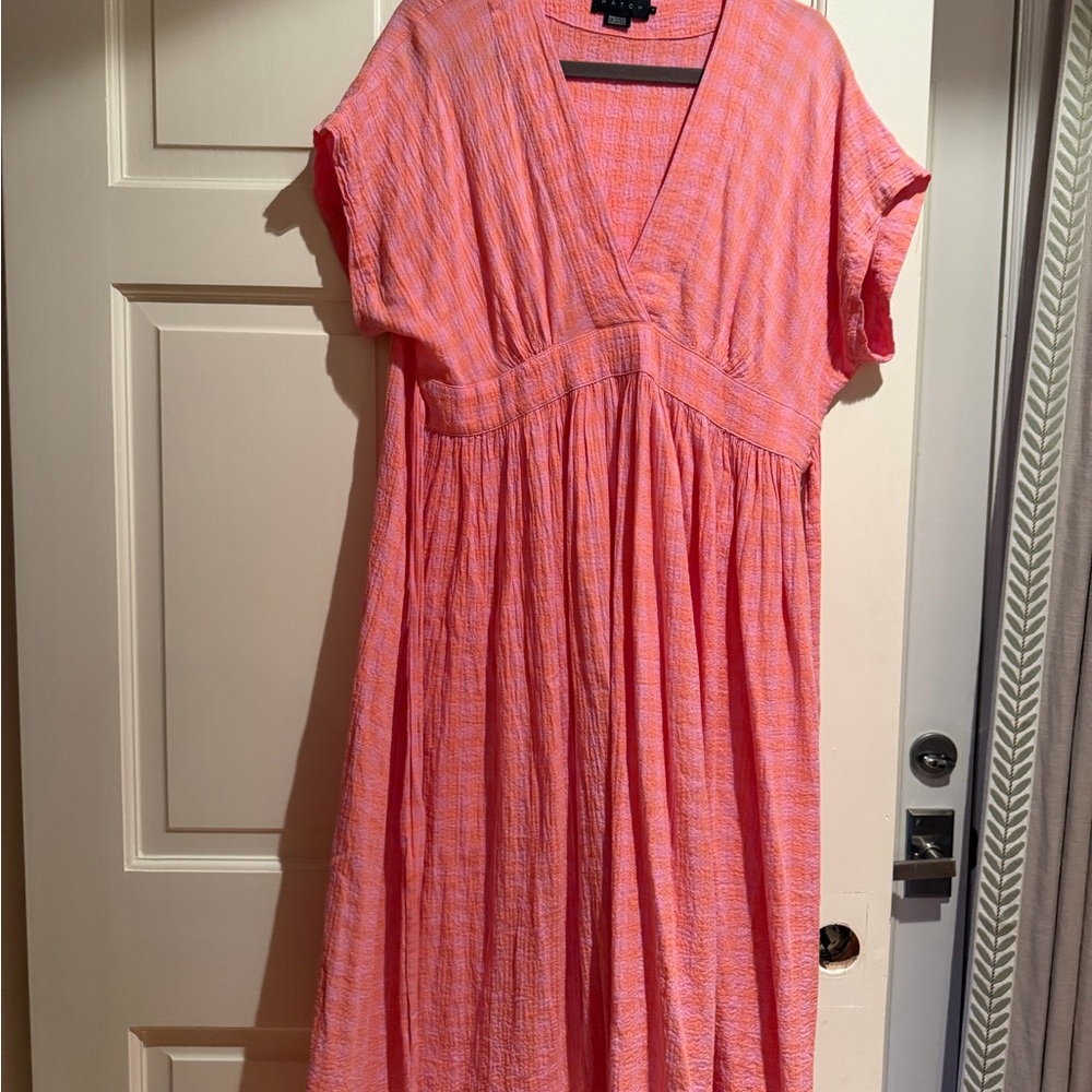 Hatch Coral-Pink Textured Maxi Dress
